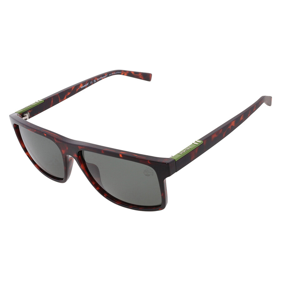 Timberland Polarized Green Rectangular Men's Sunglasses TB00006 52R 58 - 3