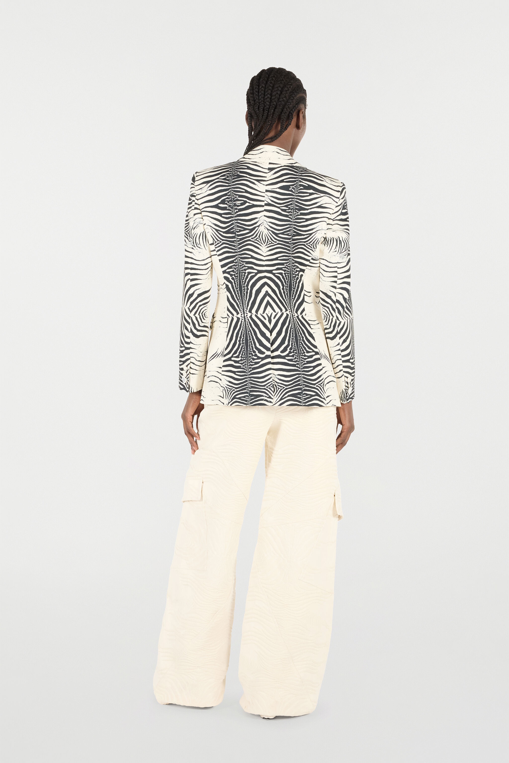 Blazer With White Tigress Print - 4