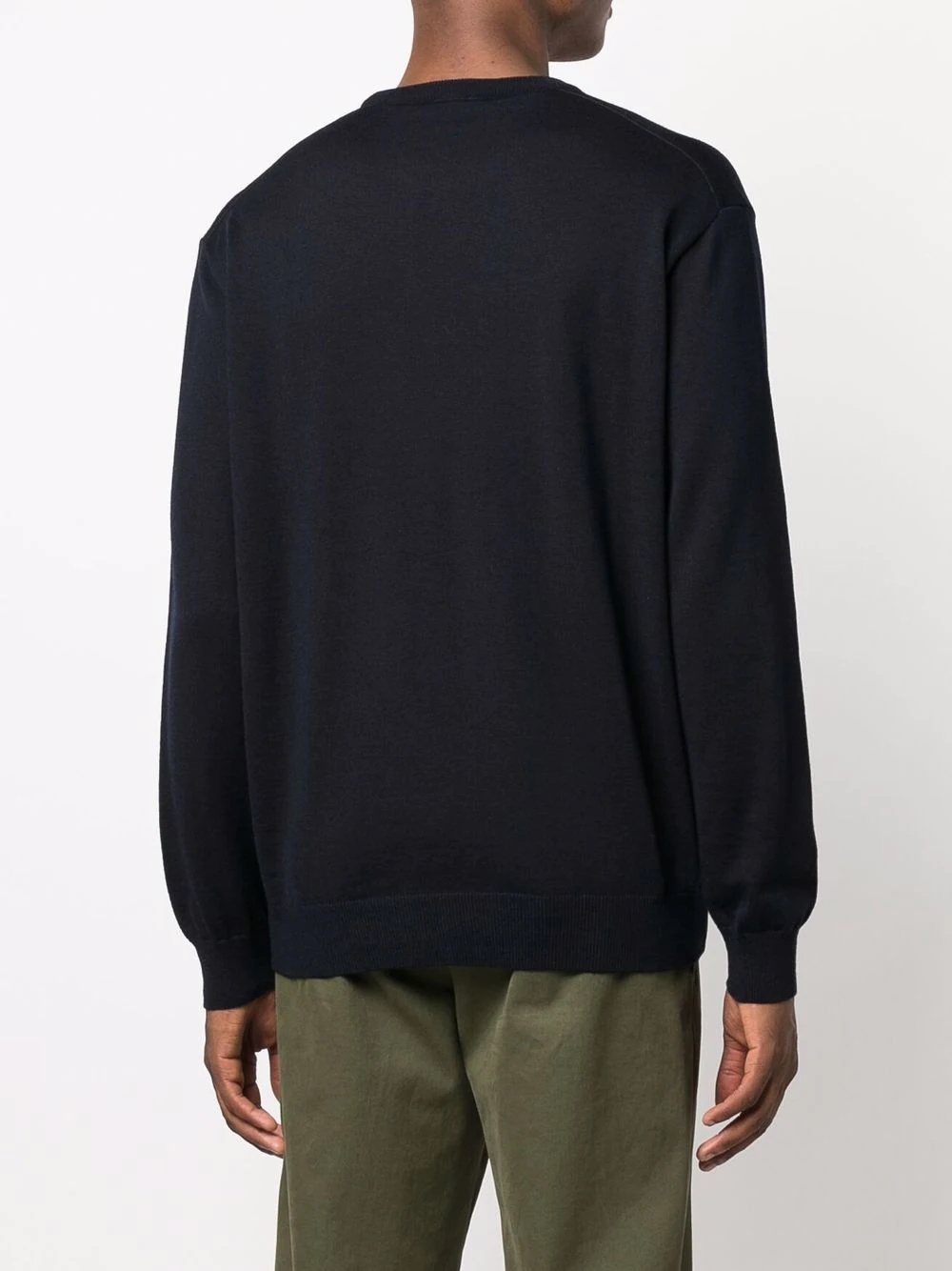 embroidered logo virgin wool sweater - 4