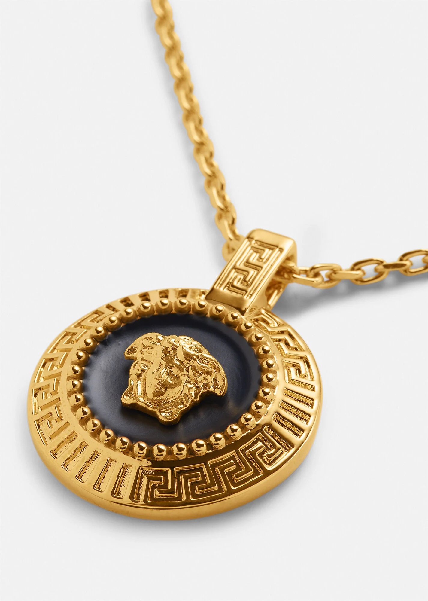 Round Enamel Medusa Necklace - 2