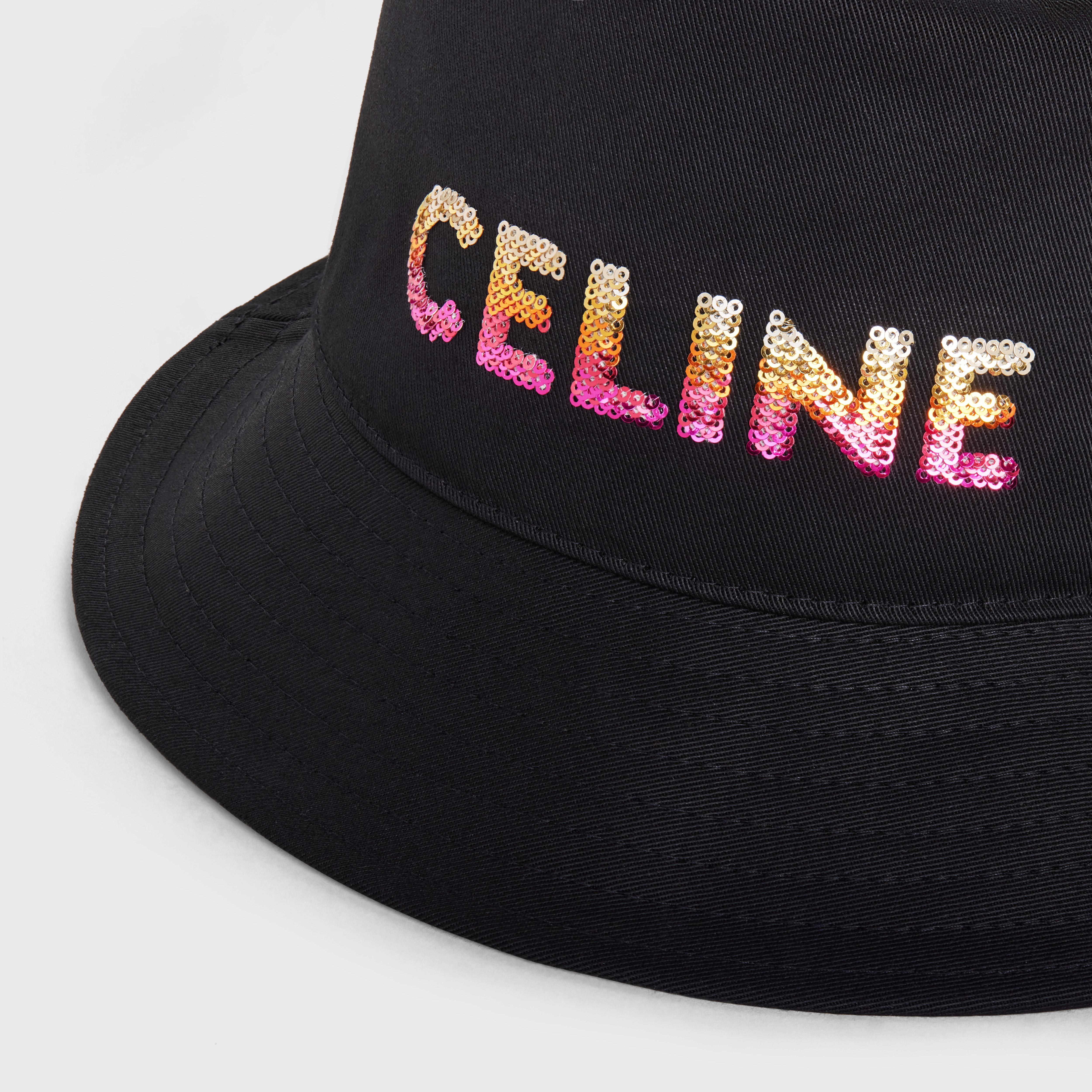 CELINE EMBROIDERED BUCKET HAT IN COTTON GABARDINE - 3