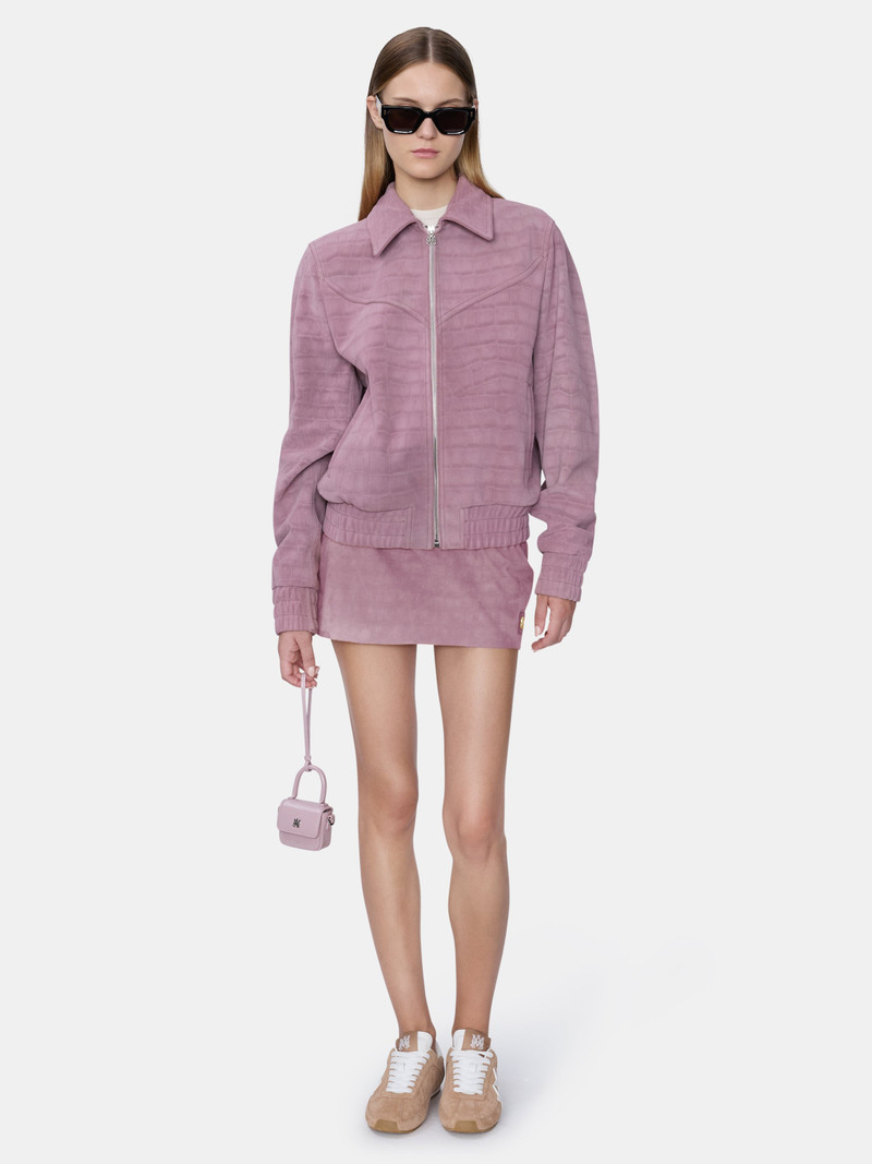 AMIRI WOMEN'S CROC SUEDE MINI SKIRT outlook