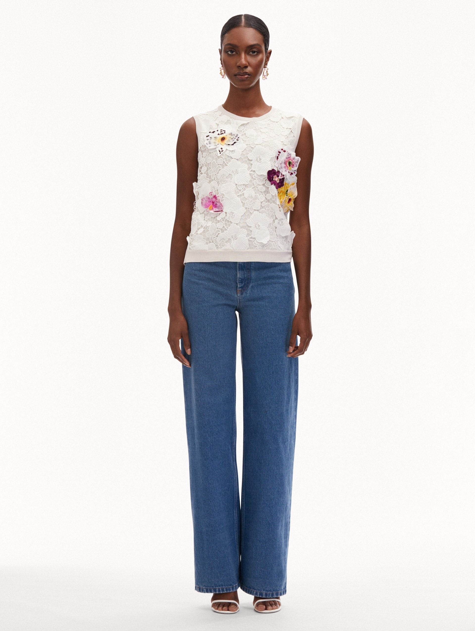 ORCHID THREADWORK INSET TANK - 3
