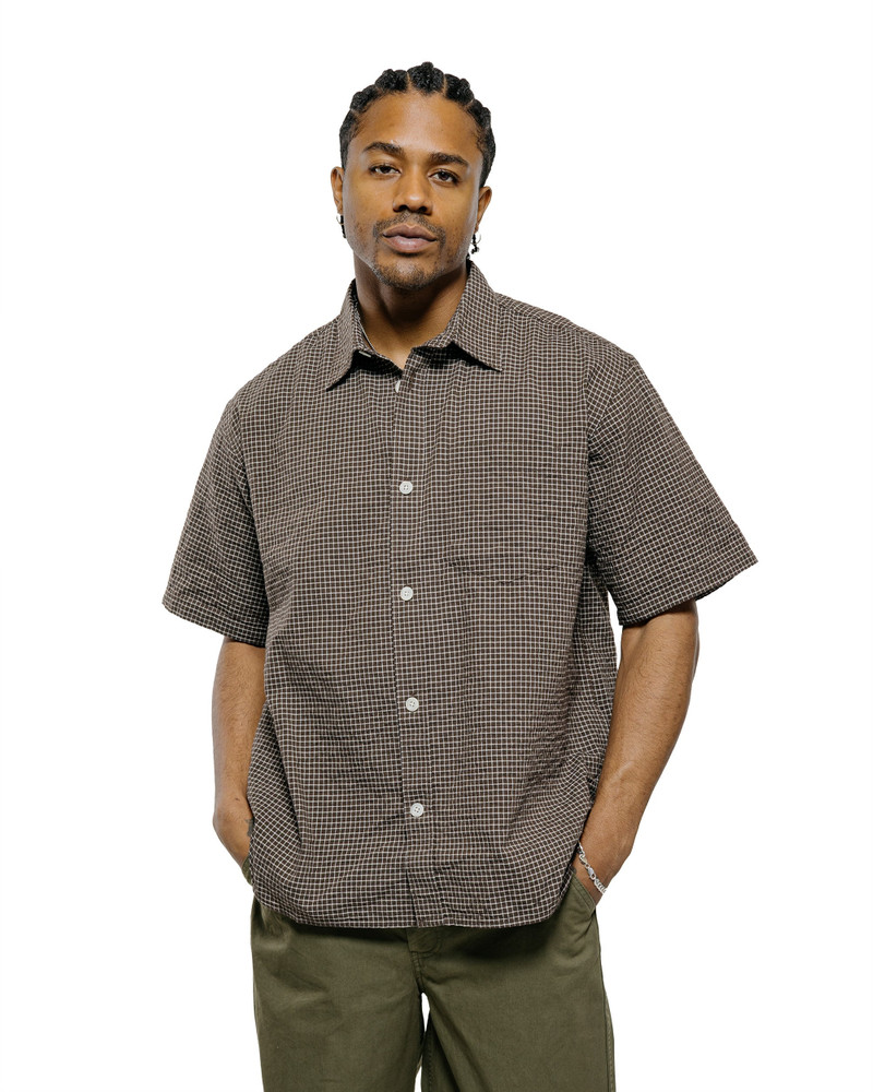 NORSE PROJECTS Espevik Oversized Check SS Shirt Taupe outlook