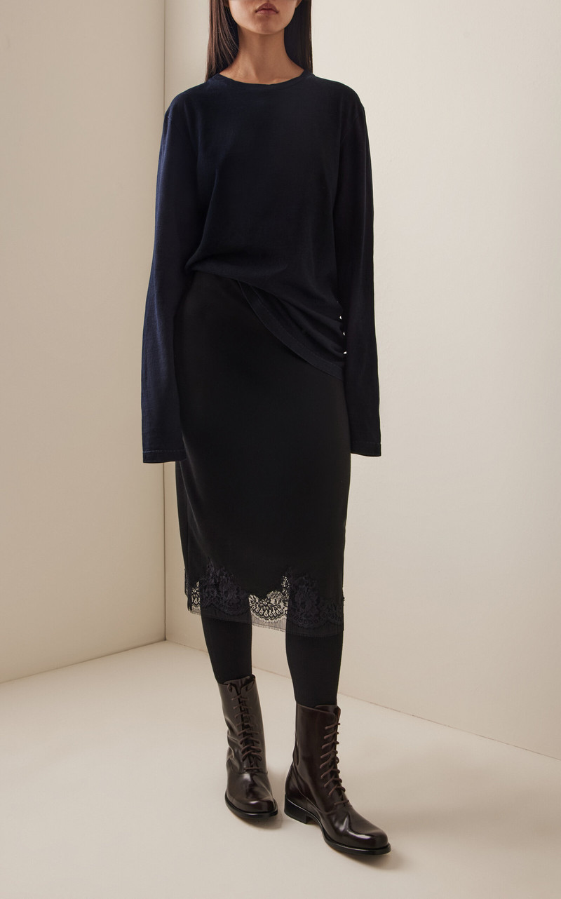 The Row Amia Cotton T-Shirt navy outlook