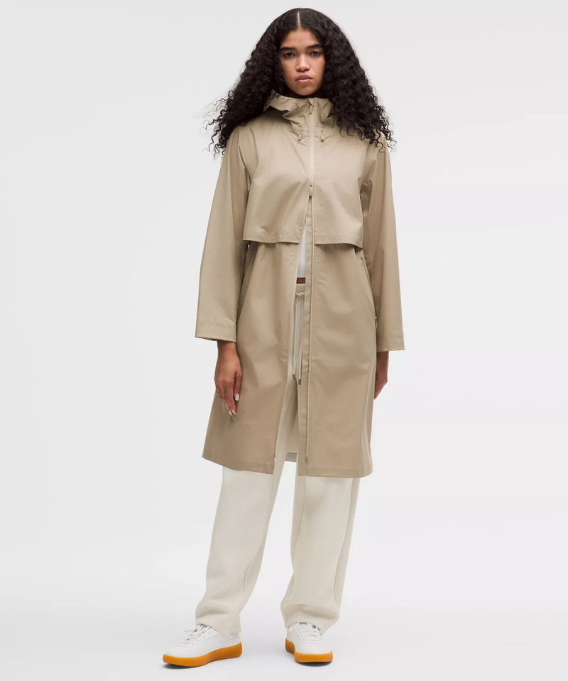 Lightweight Cinch-Waist Rain Coat 10