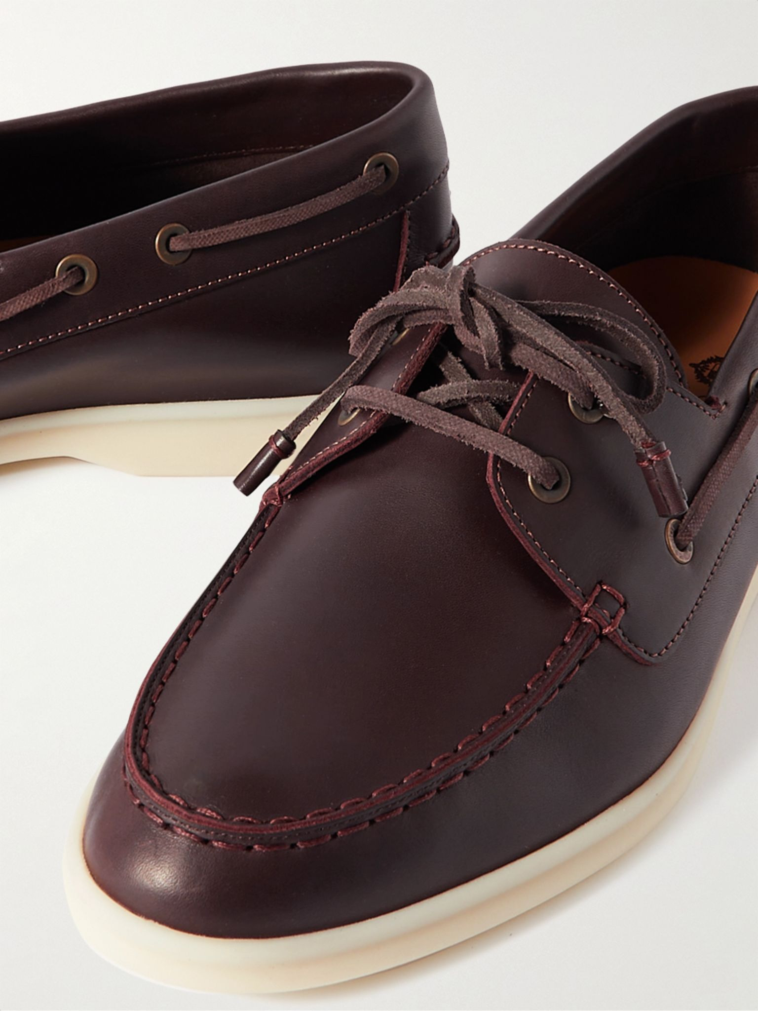 Leather Boat Shoes Dark brown - 6