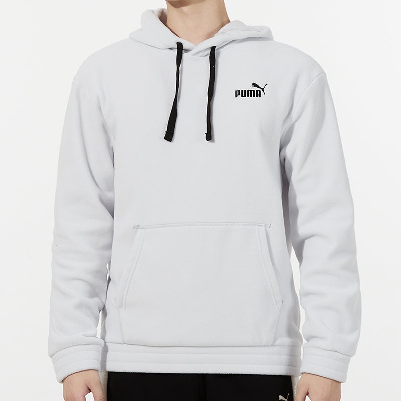 PUMA Logo Polar Fleece Hoodie 'Grey' 534929-72 - 3