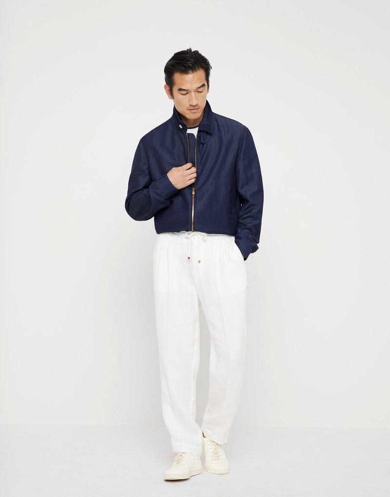 Wool and linen denim-effect twill outerwear jacket 5