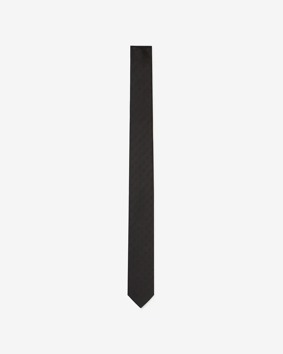 BLACK SILK TIE - 1
