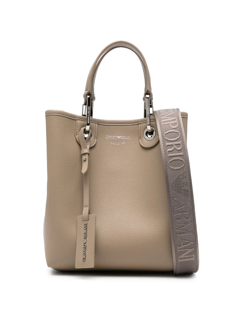grained-leather tote bag - 1