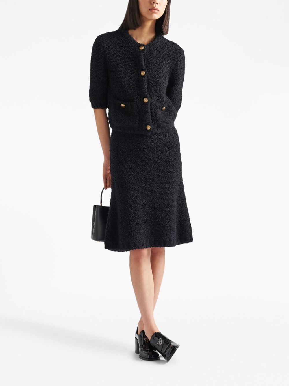 【プラダ・PRADA】Boucle mohair knit skirt Prada Bouclé mohair knit skirt | farfetch | REVERSIBLE