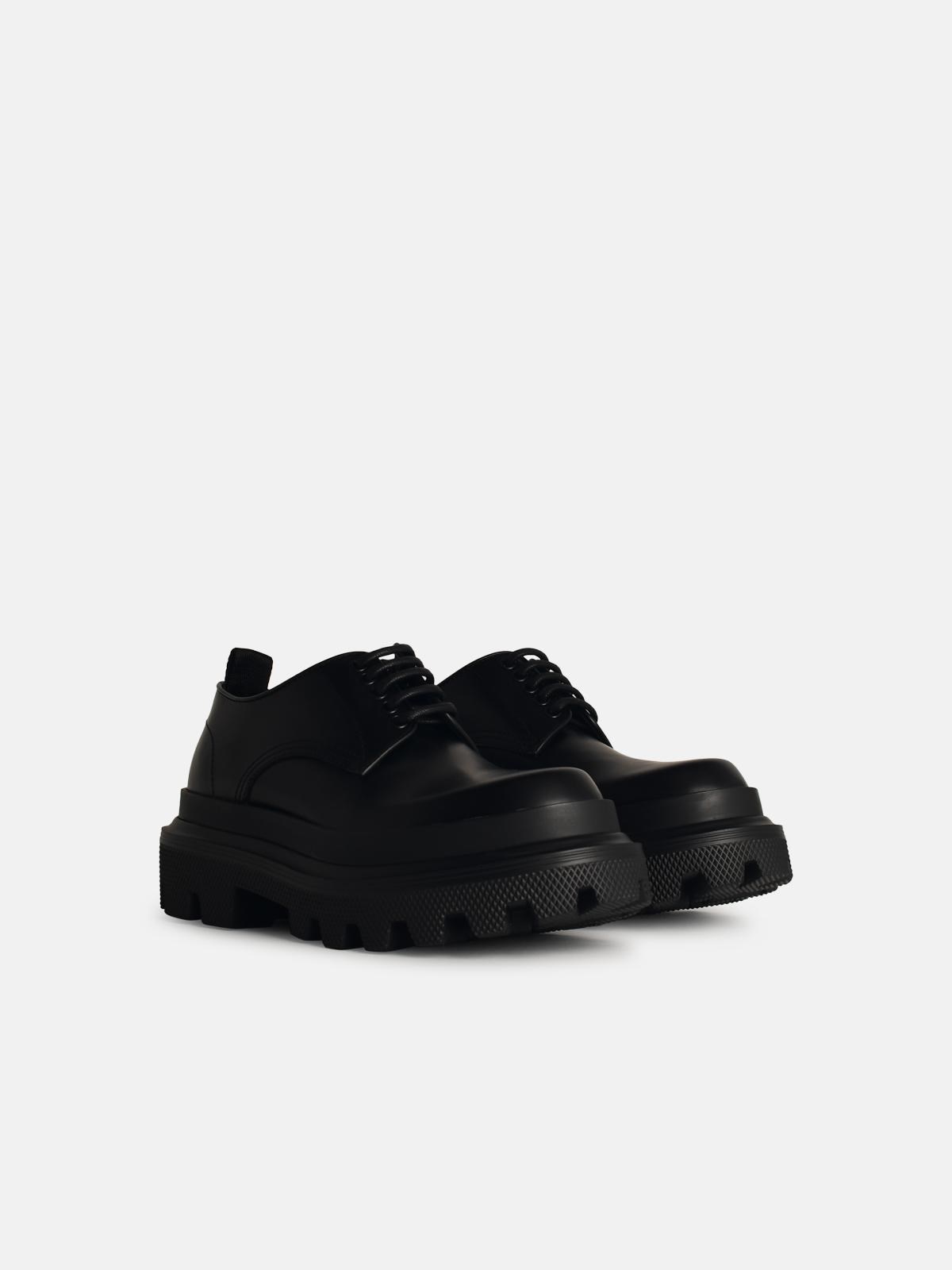 SCARPA 'DERBY' IN MATT BLACK LEATHER - 2