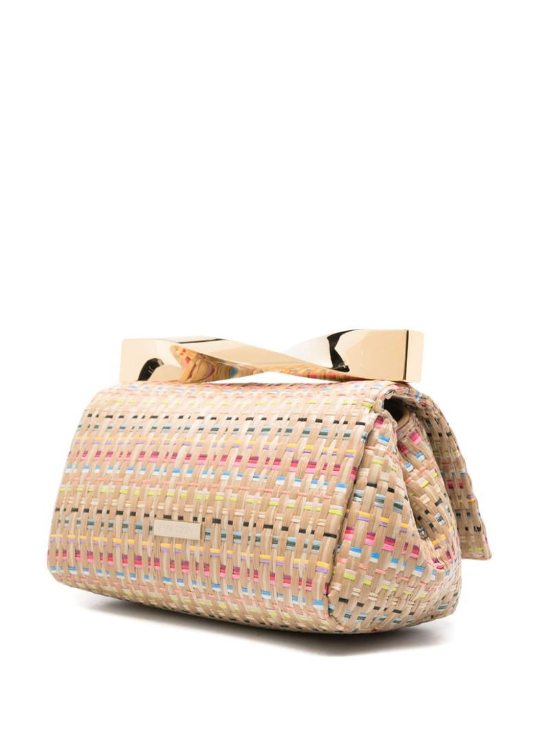 AQUAZZURA mini Twist raffia clutch bag outlook