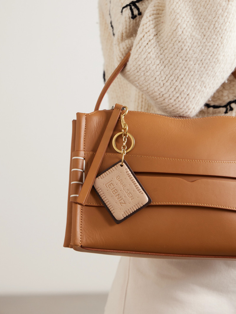 Anya Hindmarch Leather And Gold-tone Keychain outlook