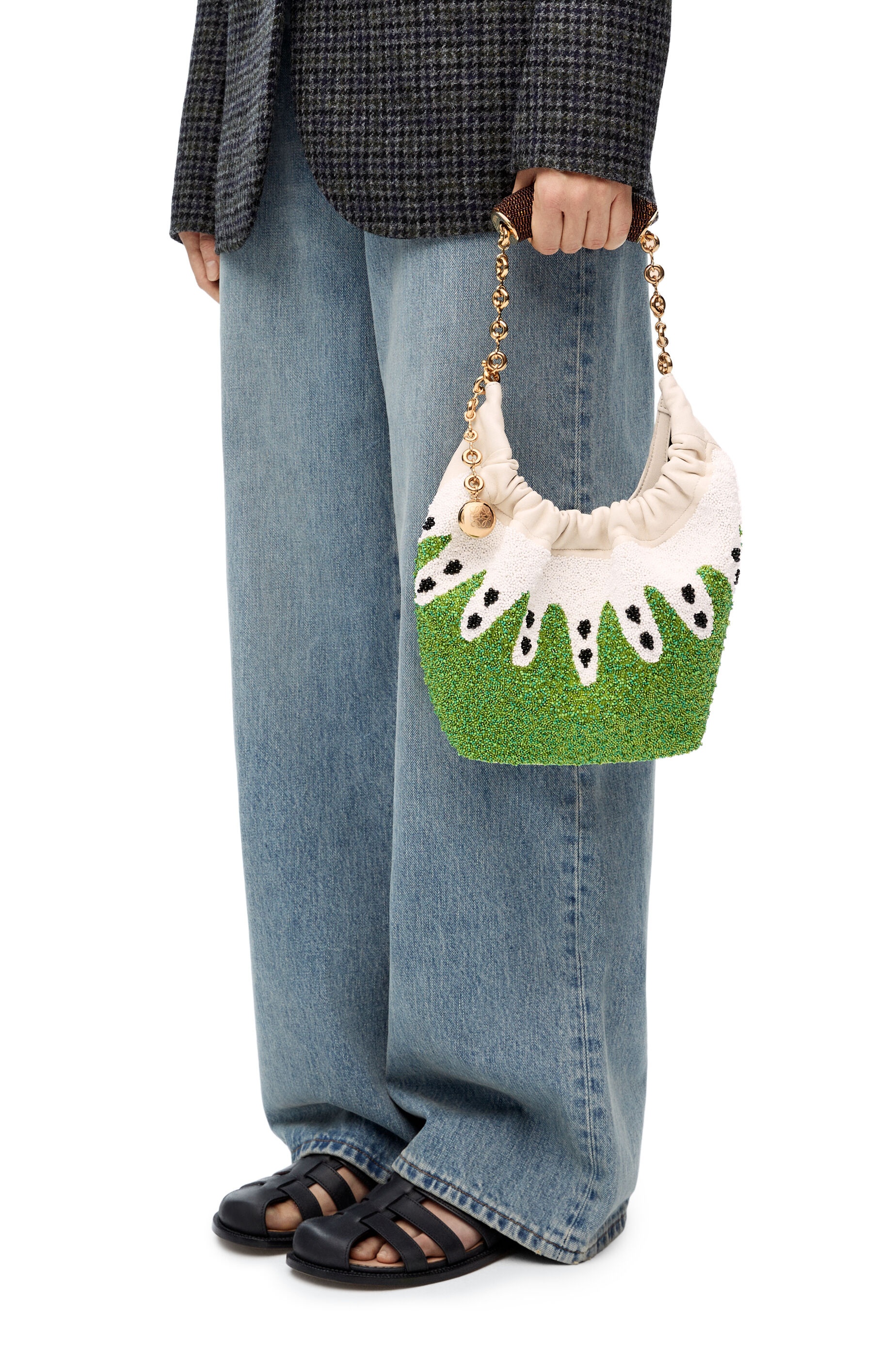 Mini Squeeze bag in beaded leather - 2
