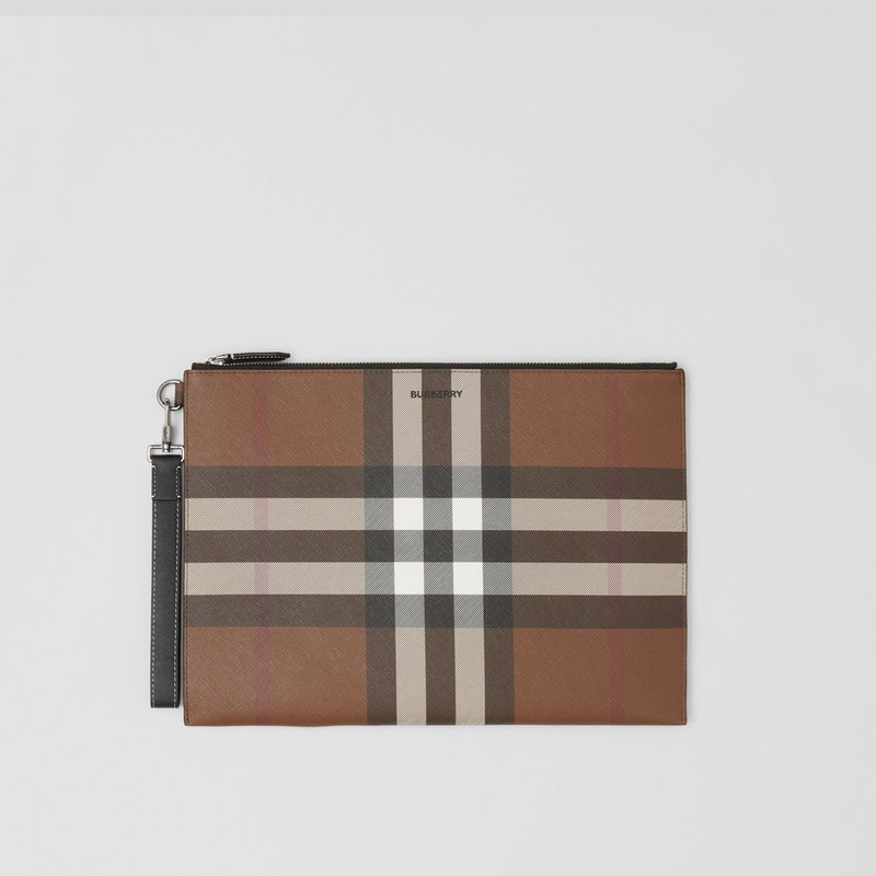 Large Check Zip Pouch 1