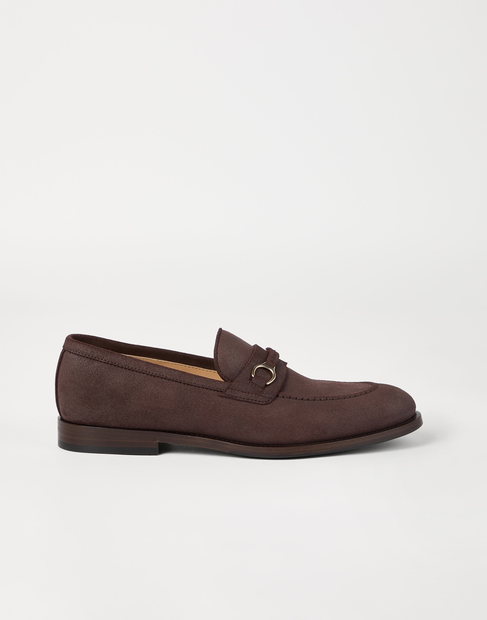 Oiled suede penny loafers with bit detail - 5