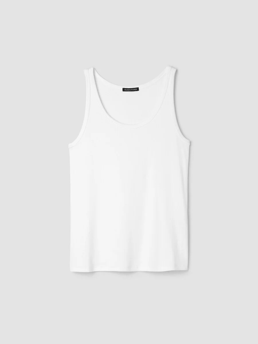 Organic Cotton Stretch Rib Scoop Neck Tank - 1