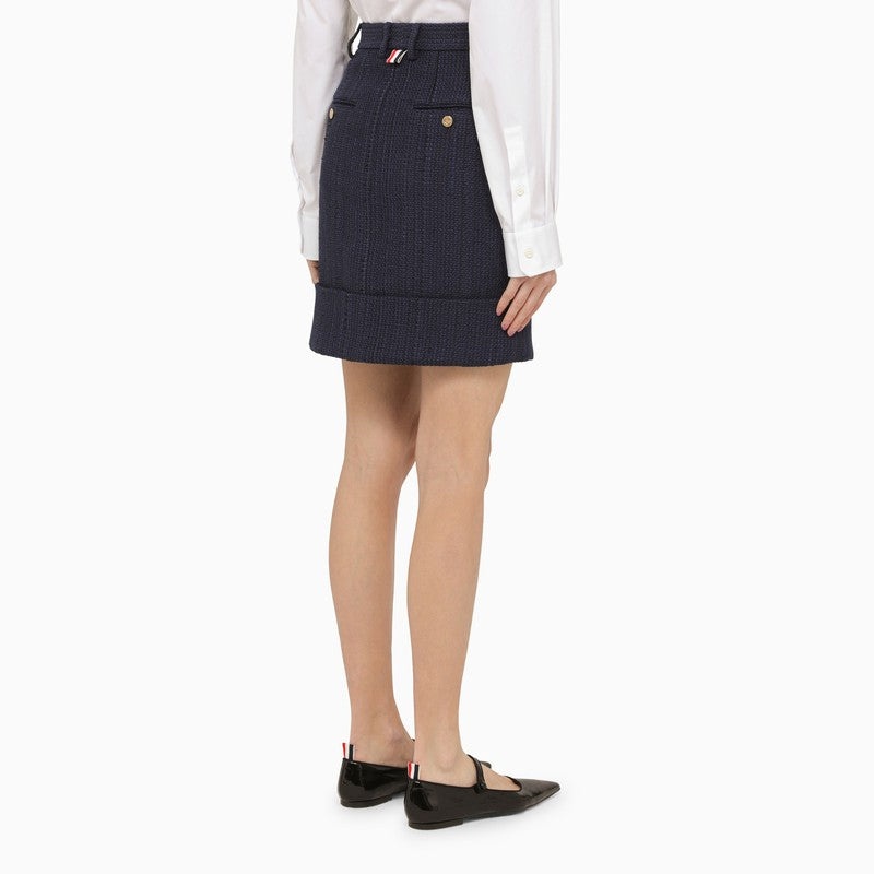 Thom Browne Navy Blue Cotton-Blend Skirt Women - 4