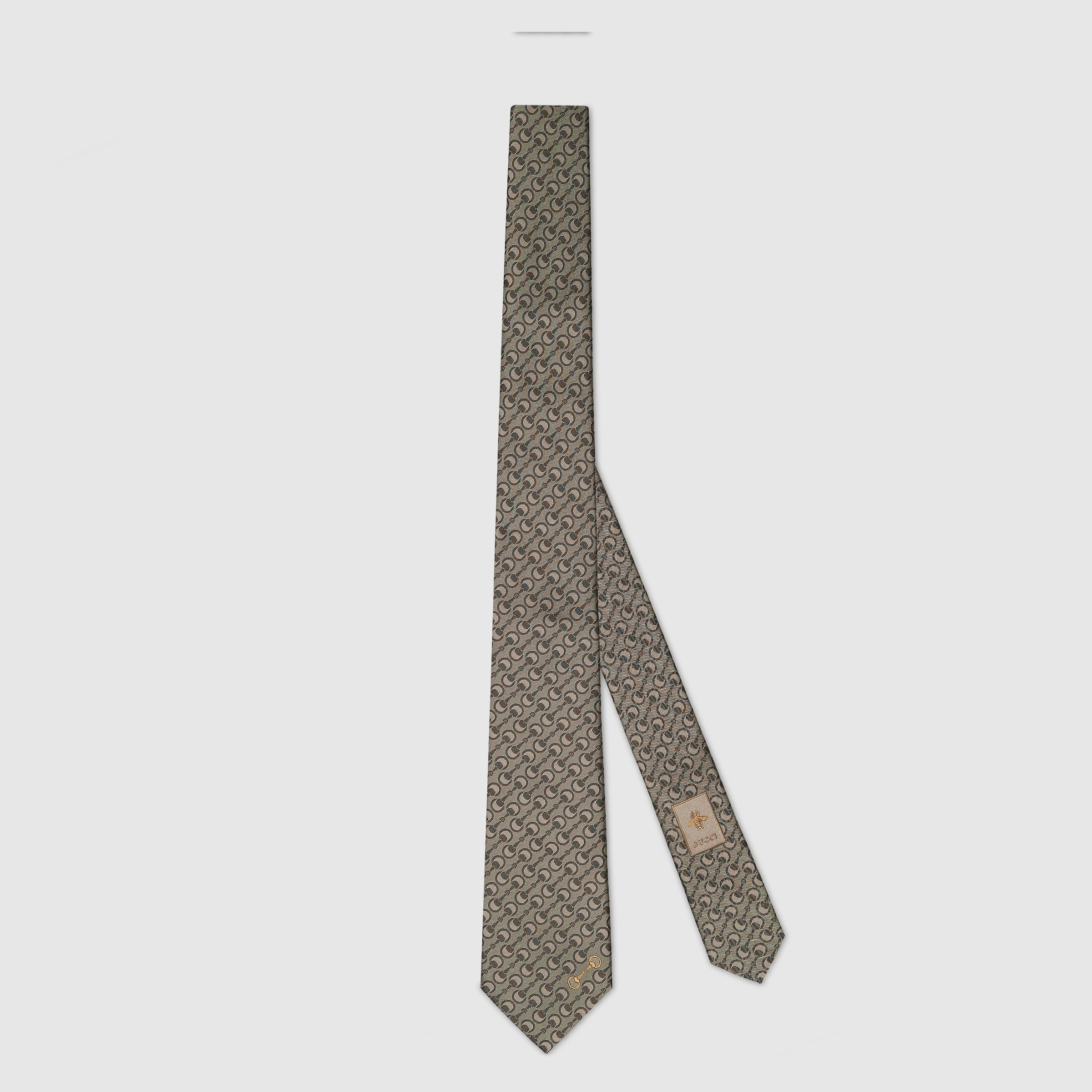 Horsebit silk jacquard tie - 1