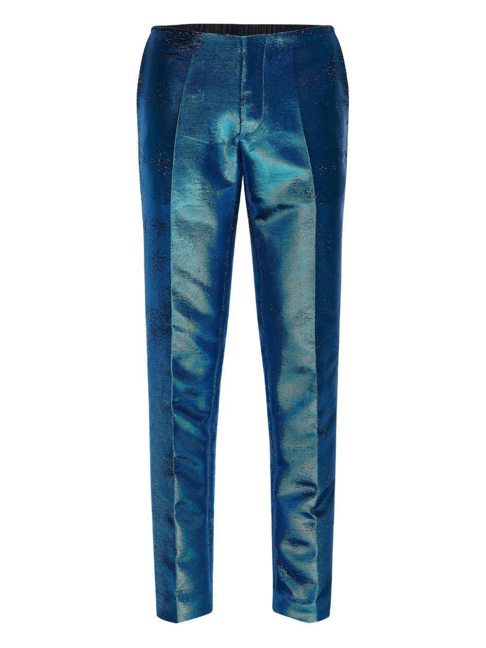 metallic-finish tailored trousers - 6