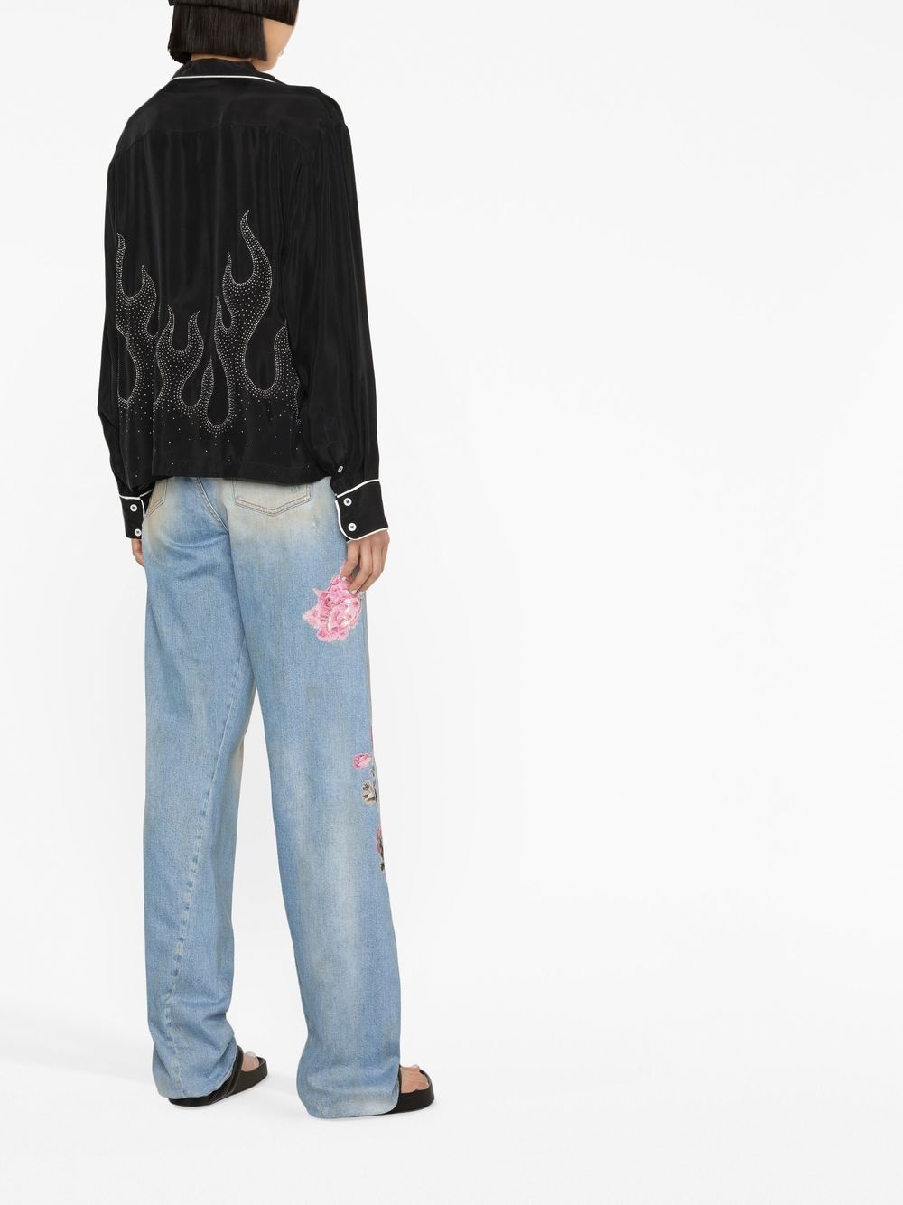 flame-embroidered shirt - 4