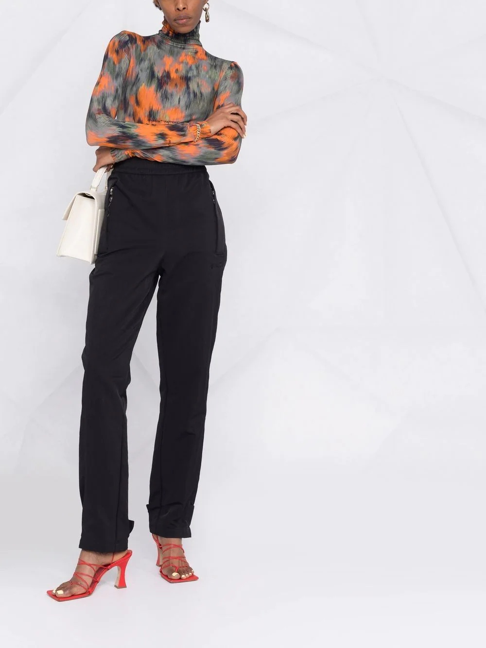 ankle-strap straight-leg trousers - 2