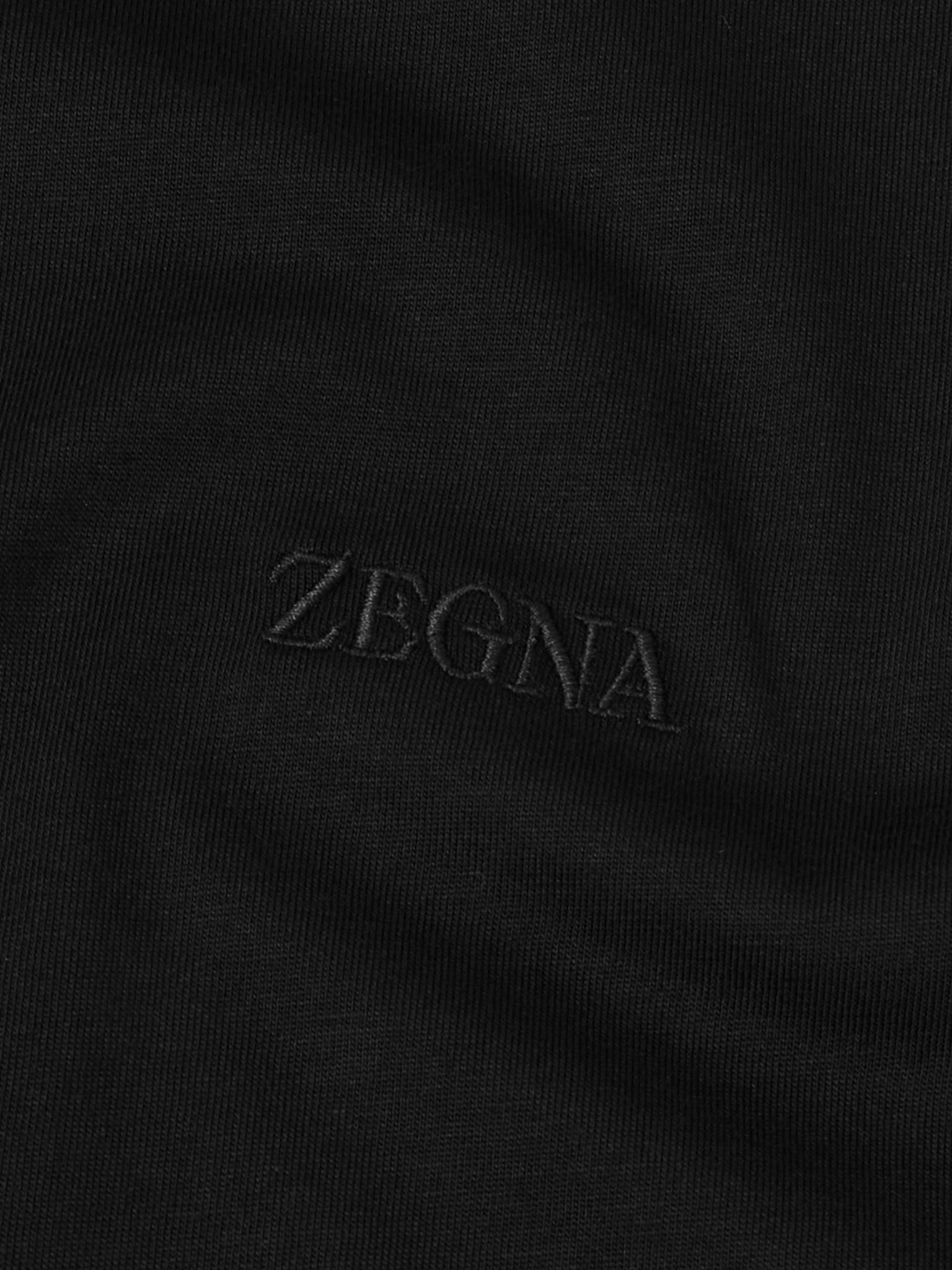 Slim-Fit Logo-Embroidered Cotton-Jersey T-Shirt Black - 5