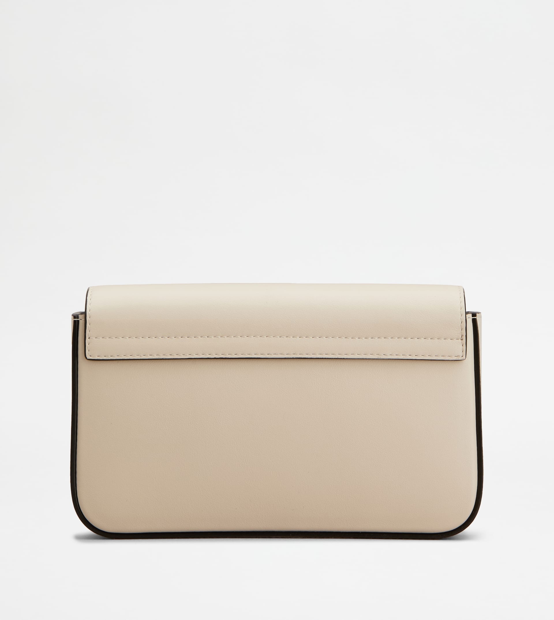 FLAP MINI BAG IN LEATHER - OFF WHITE - 3
