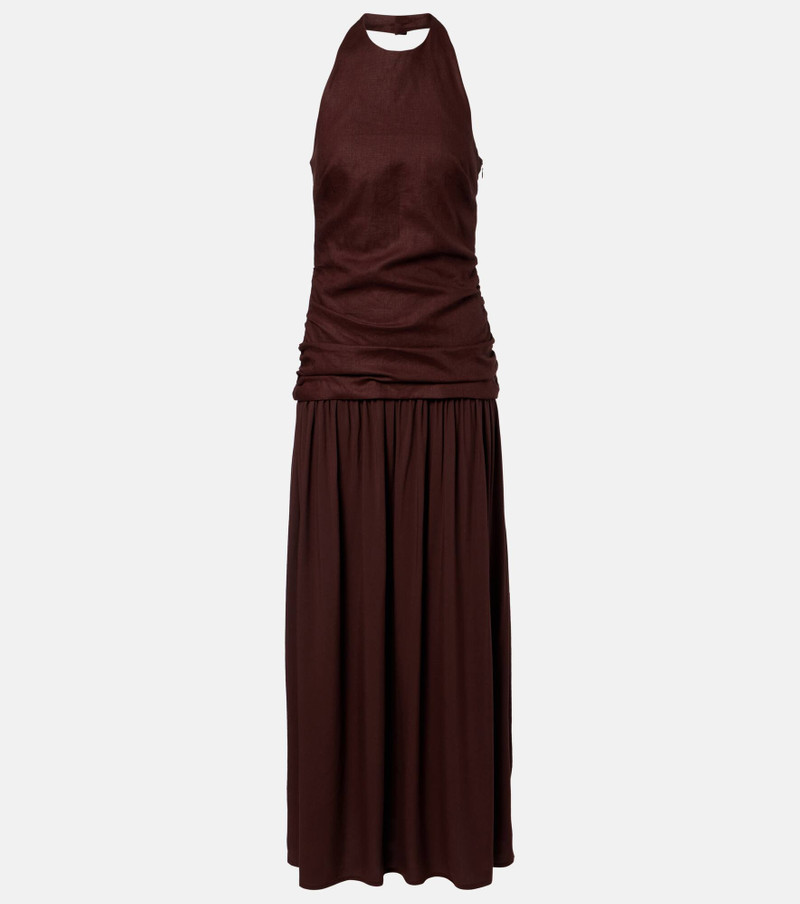 Tali halterneck linen maxi dress 1