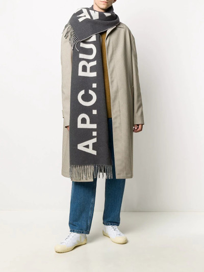 A.P.C. logo embroidered oversized scarf outlook