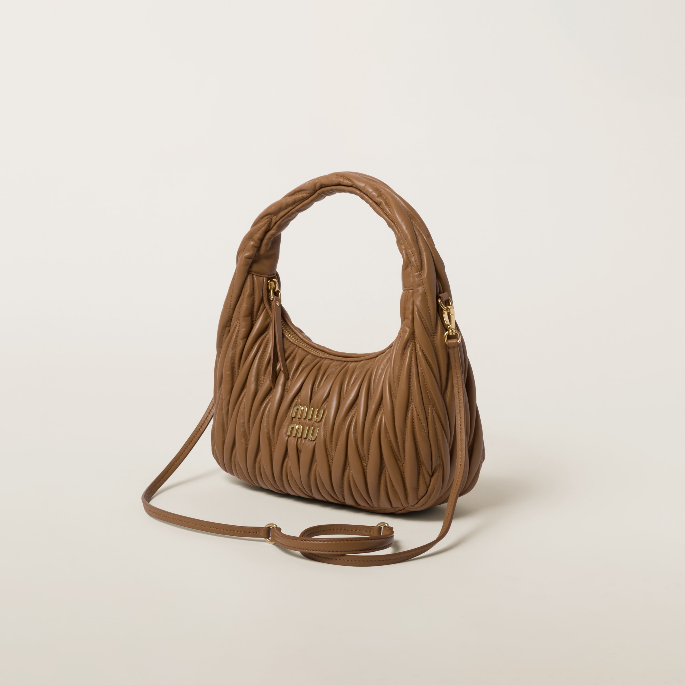 Wander matelassé nappa leather hobo bag - 3