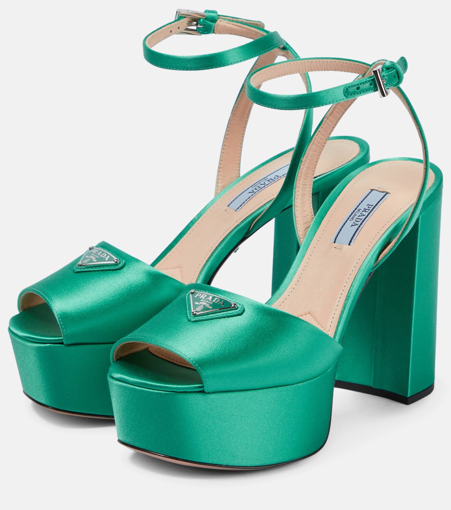Satin platform sandals - 5