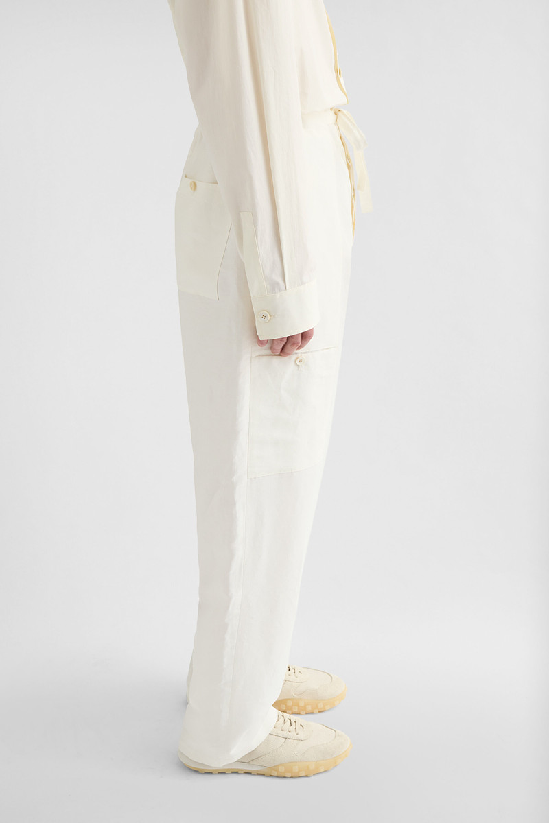 Linen Blend Cargo Trousers 4
