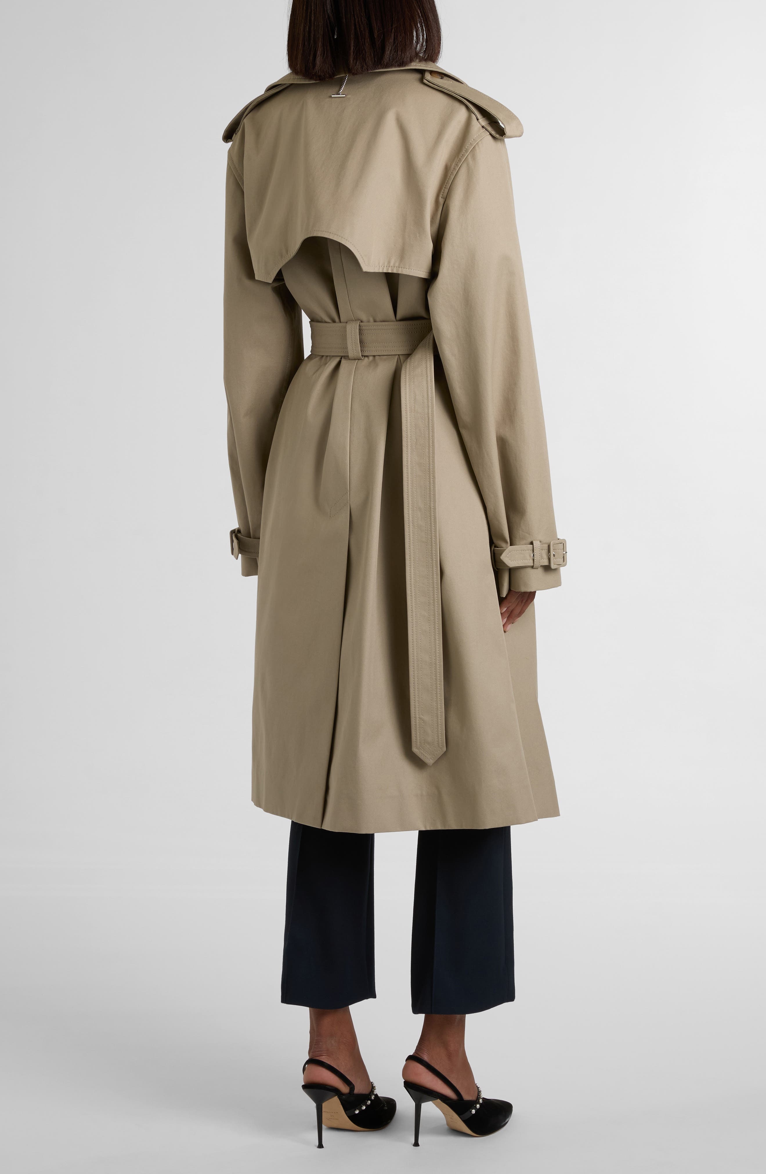 McQueen Belted Trench Coat in Beige at Nordstrom - 3