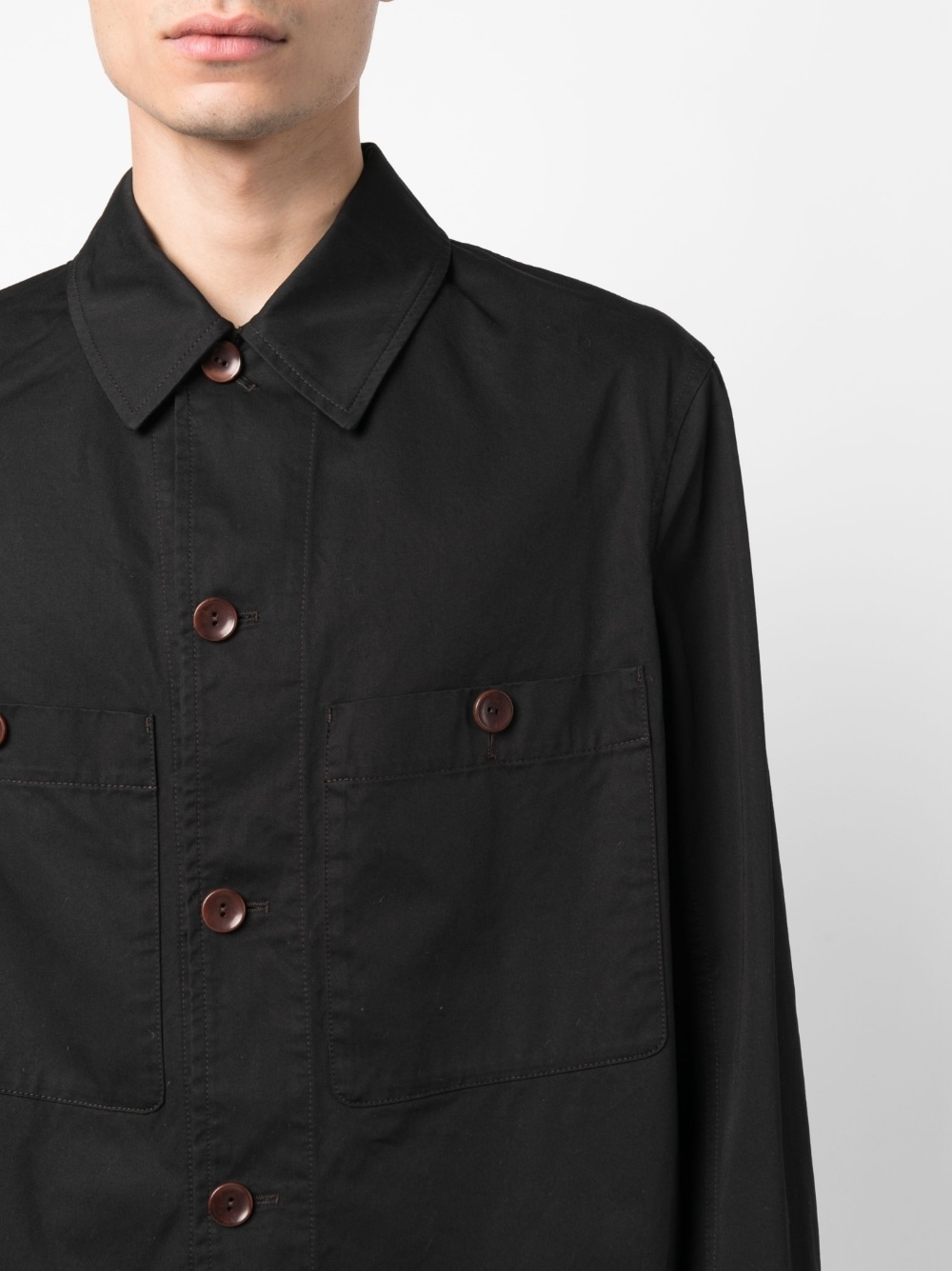 military-inspired cotton overshirt - 5