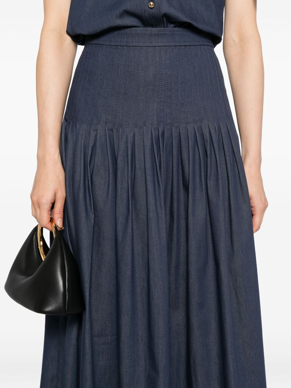 pleated denim skirt - 5