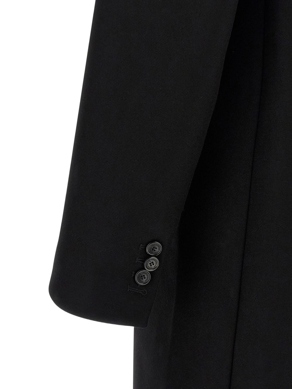 button-fastening wool coat - 3