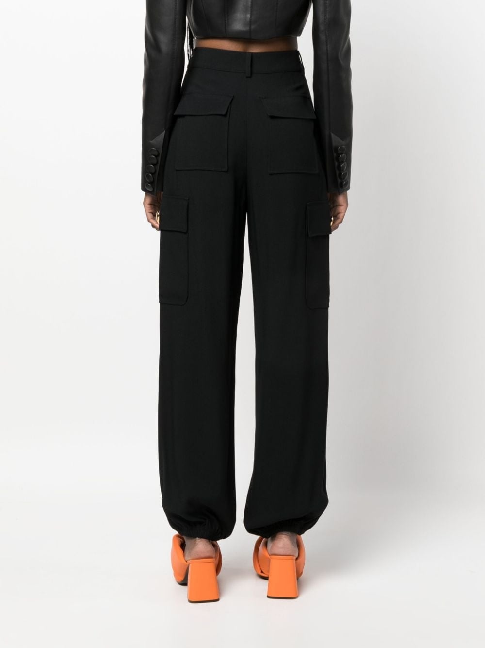high-waisted cargo trousers - 4