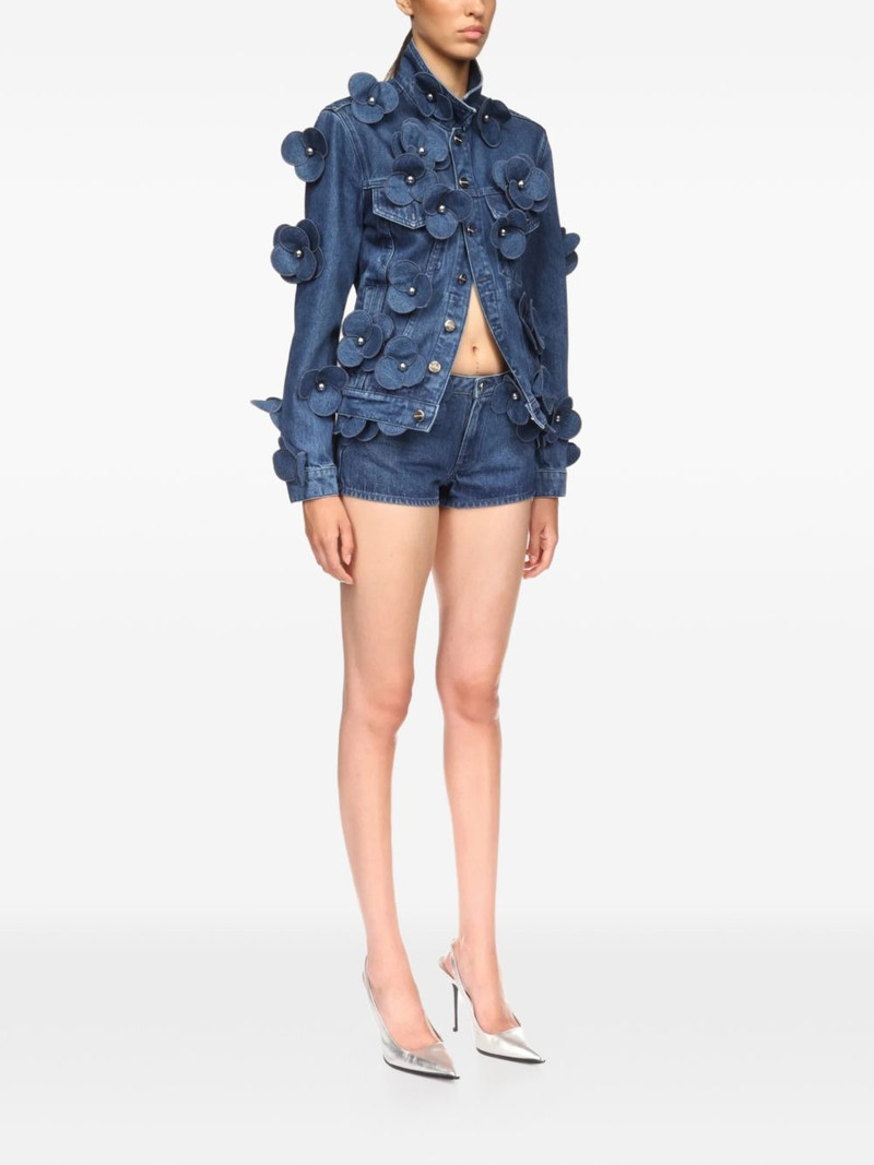 3D Flower denim mini shorts 4