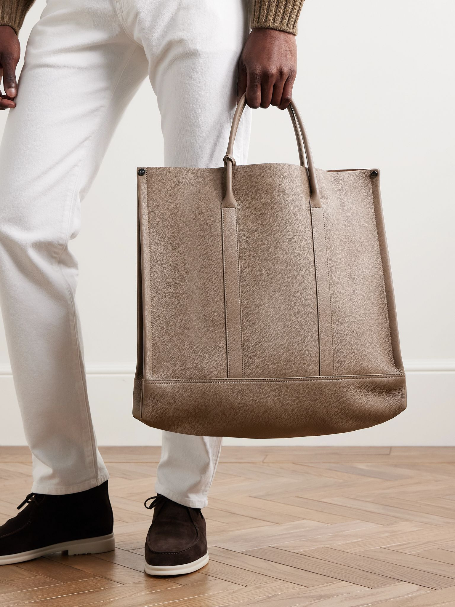 Beam Large Full-Grain Leather Tote Bag Brown - 2