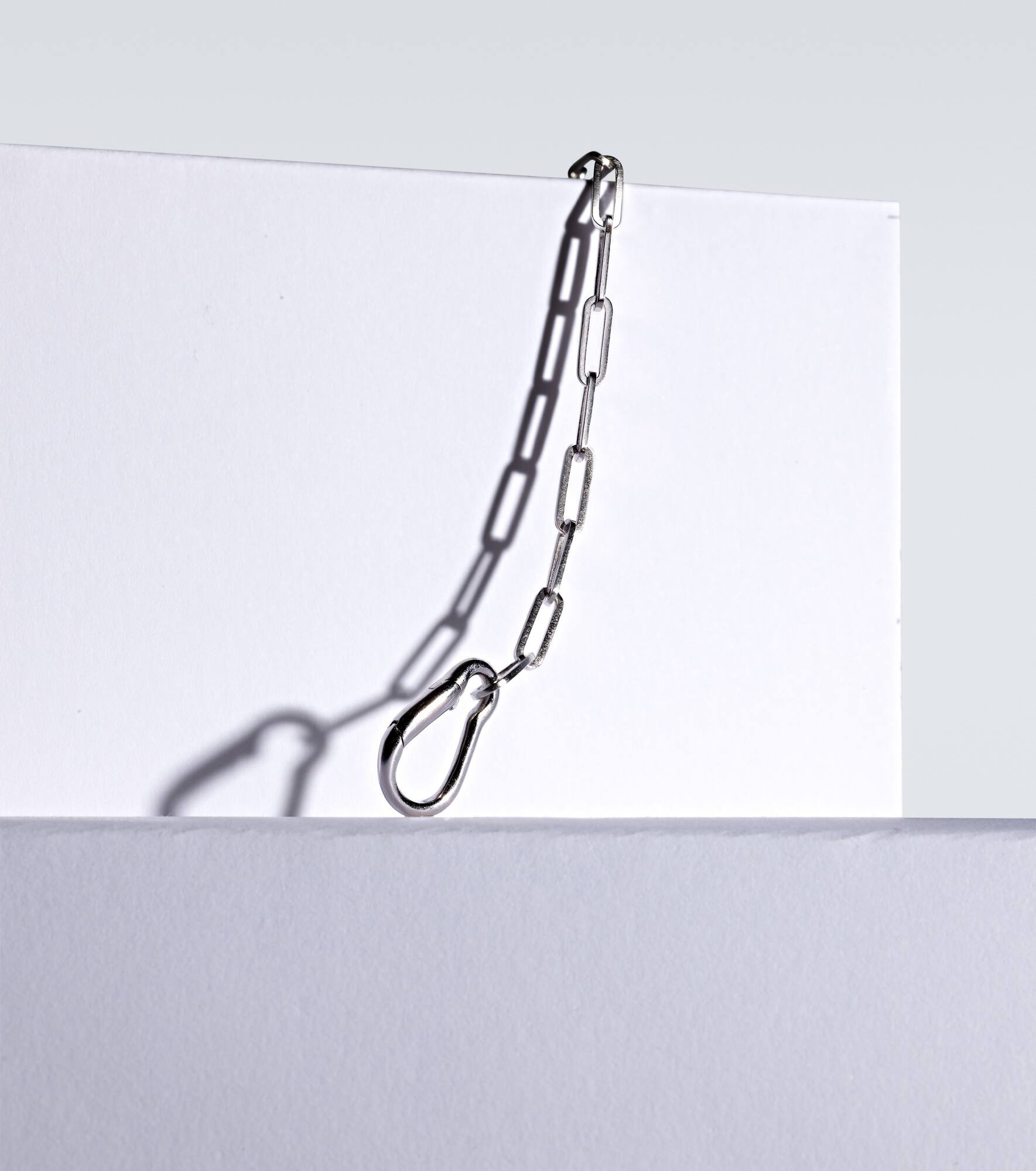 Carabiner sterling silver chain bracelet - 5