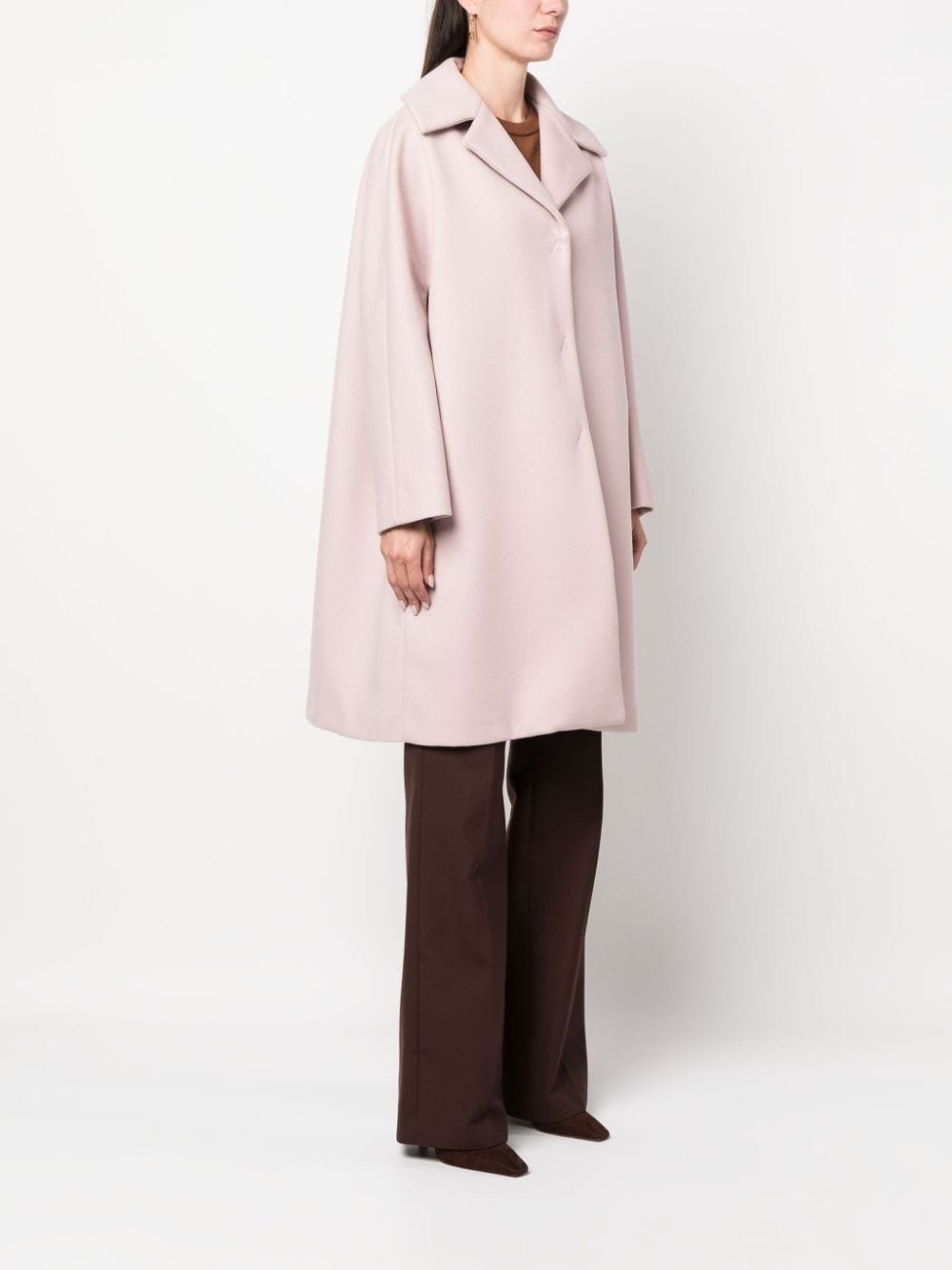 single-breasted wool-blend coat - 3
