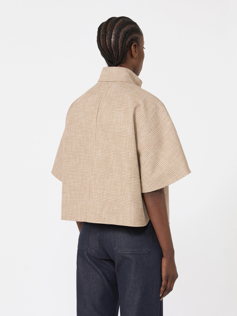 FARNETO Patterned cotton cloak - TOBACCO 4