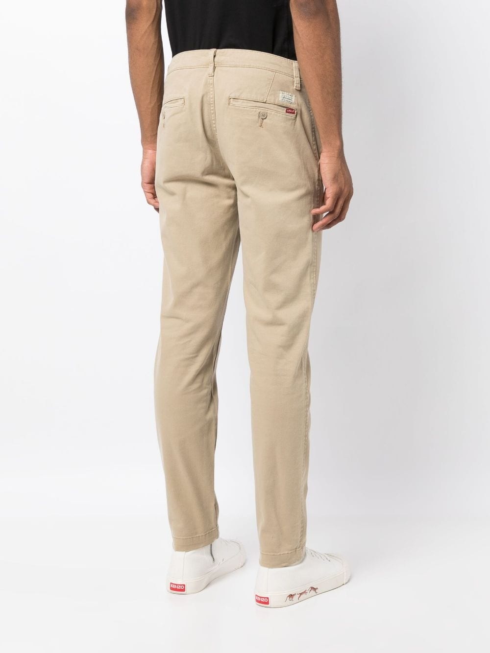 logo-patch chino trousers - 4