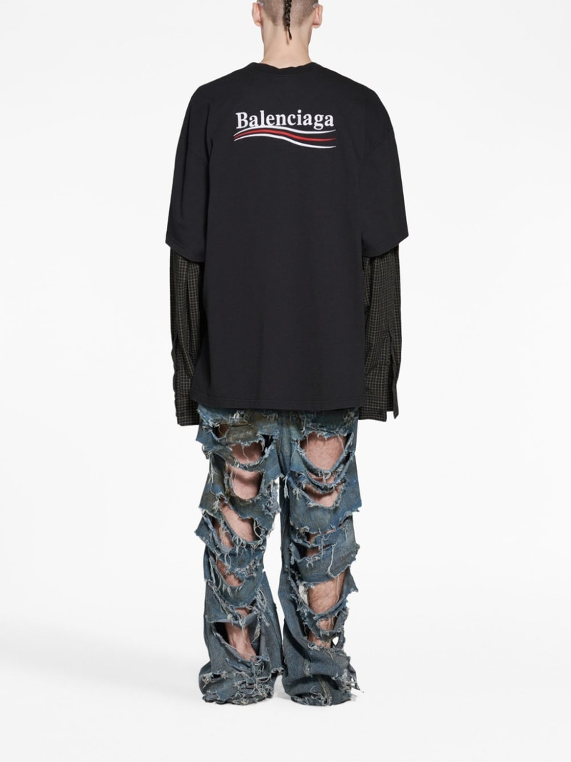 BALENCIAGA Political Campaign layered T-shirt | REVERSIBLE