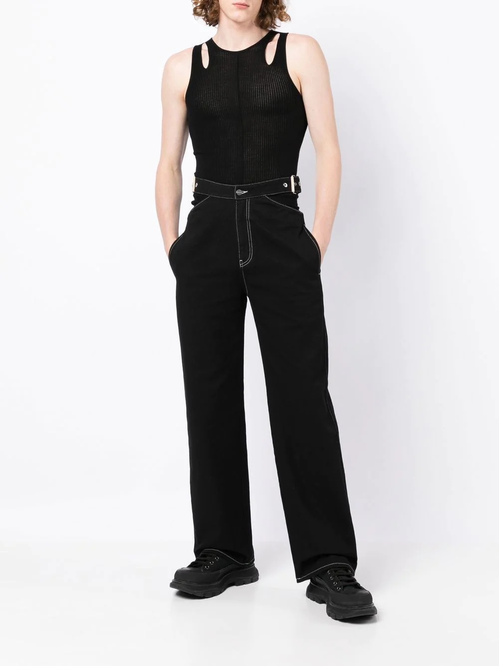 Merino Pointelle ribbed tank top - 3