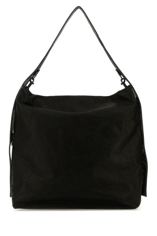 Black leather crossbody bag - 1