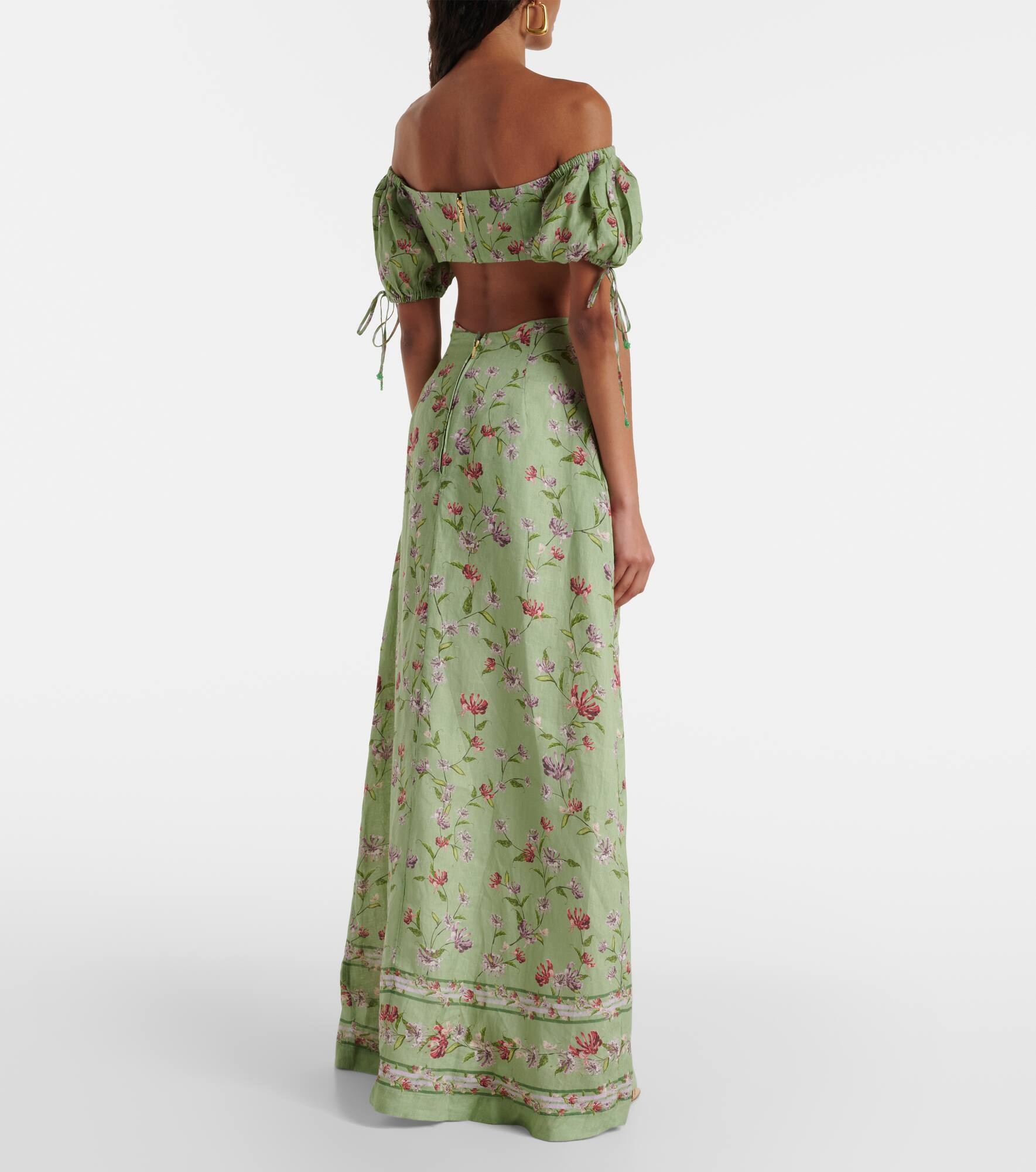 Cielo Honeysuckle floral linen maxi dress - 3